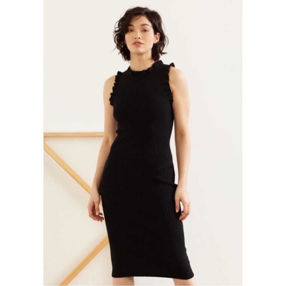 Modern Citizen Madelyn Ruffle Trim Midi Dress -Medium